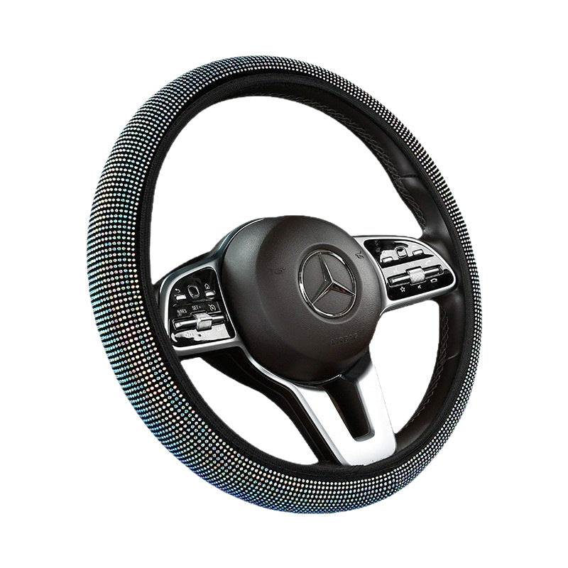Bling Car Steering Wheel Cover, Crystal Diamond Rhinestone Protector for SUV & Car, Sparkling Auto Decoration Accessory