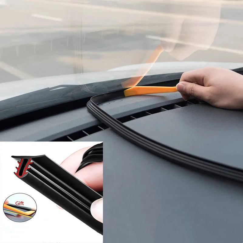 1.6M Universal Rubber Weatherstrip, Multi-Purpose Auto Seal for Dashboard, Doors & Windows, Provides Noise Insulation