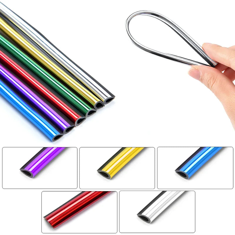 10-Pack U-Shape Car Trim Strips, 20cm Molding for AC Vents, Dashboard and Door Edges