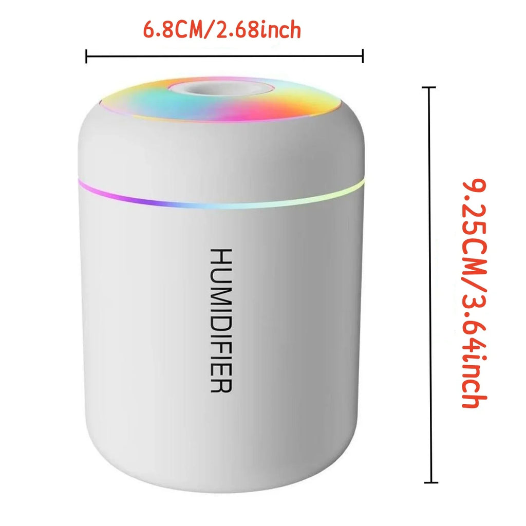 180ML USB Aroma Diffuser and Humidifier, 2-in-1 Essential Oil Mist Maker with Colorful Lights for Car and Home