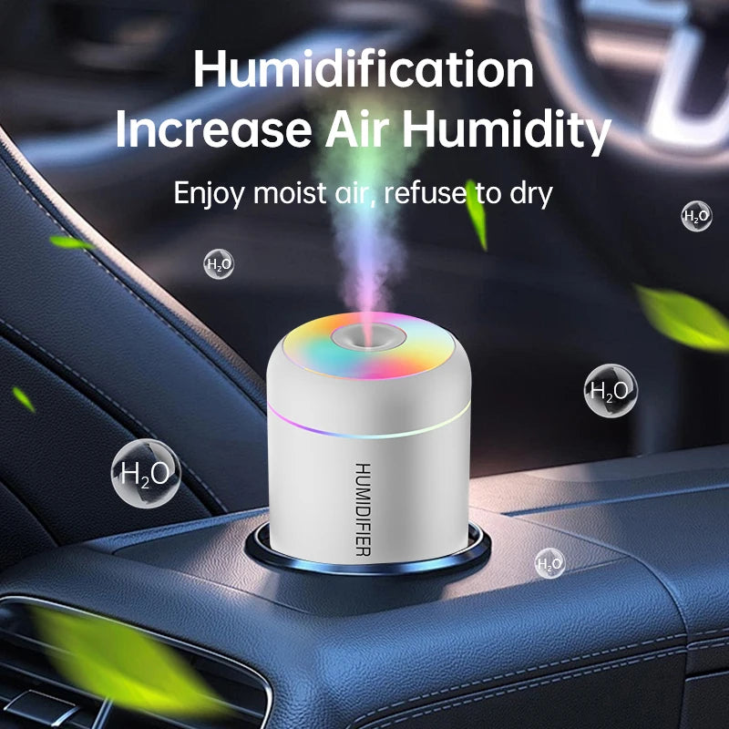 180ML USB Aroma Diffuser and Humidifier, 2-in-1 Essential Oil Mist Maker with Colorful Lights for Car and Home