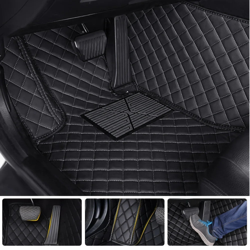 2025 FASHION PU Leather LUXURY Car Floor Mats For BMW E46 2000~2005 Waterproof Carpets Interior Accessories