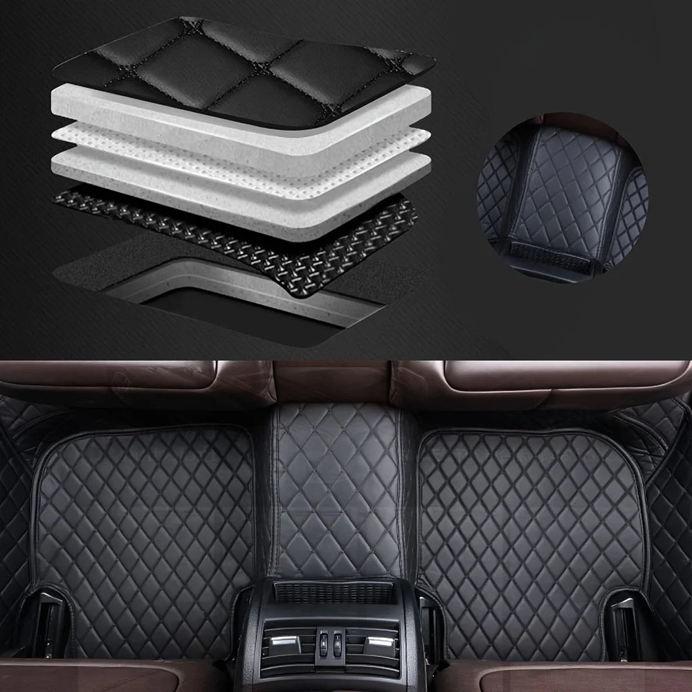 2025 FASHION PU Leather LUXURY Car Floor Mats For BMW E46 2000~2005 Waterproof Carpets Interior Accessories