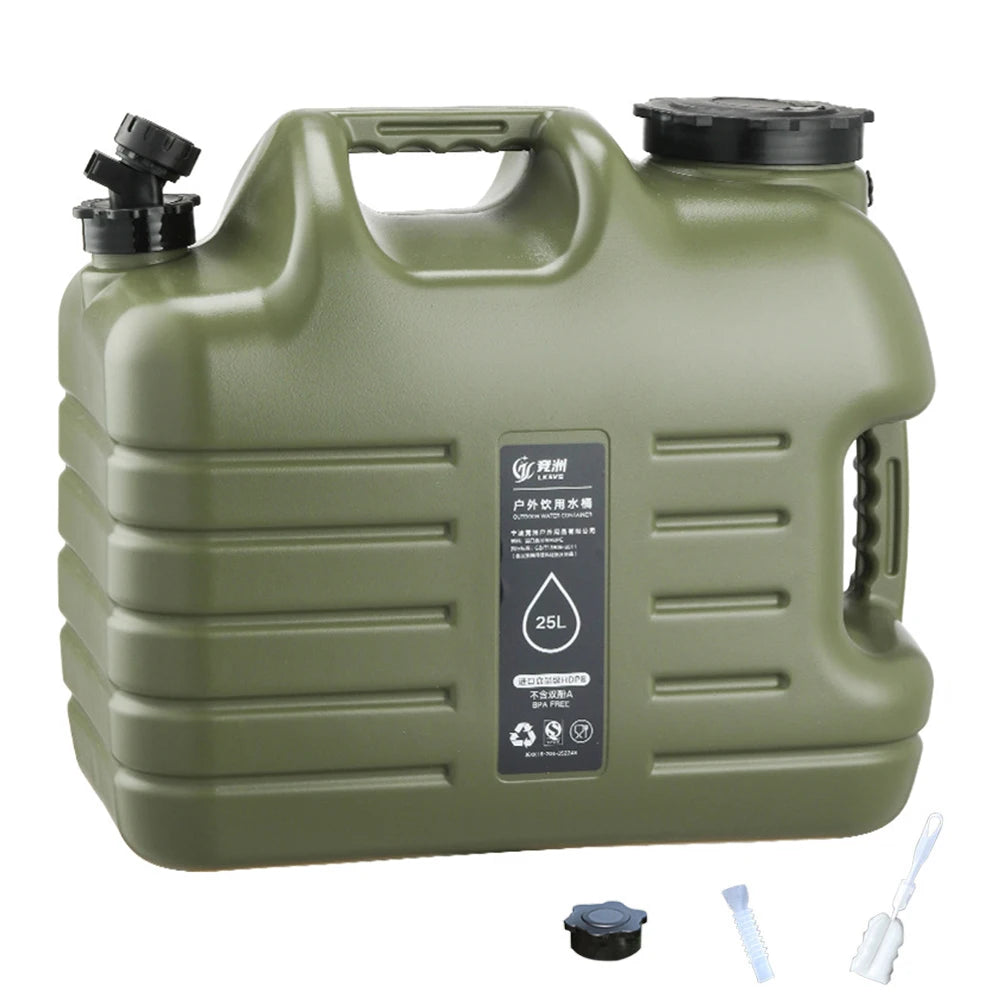25L Portable Water Container with Spigot, Leak-Proof Camping Bucket for Drinking Water, Ideal for Outdoor Travel & Road Trips