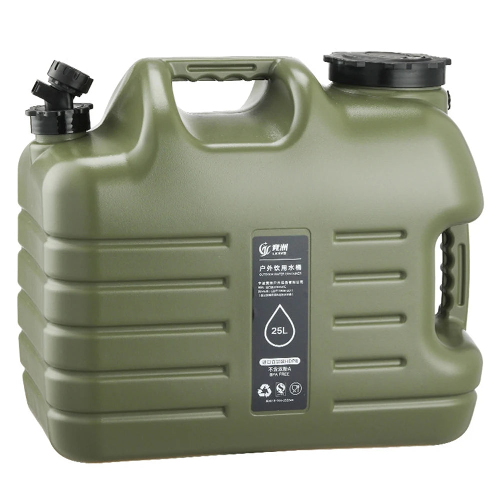 25L Portable Water Container with Spigot, Leak-Proof Camping Bucket for Drinking Water, Ideal for Outdoor Travel & Road Trips
