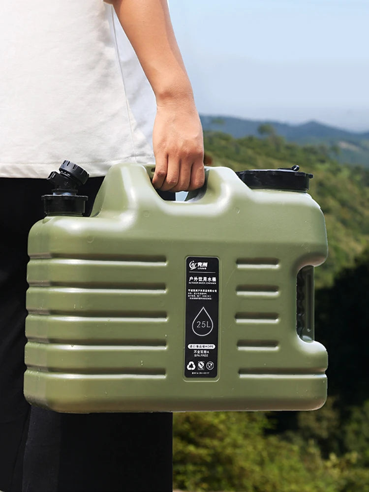 25L Portable Water Container with Spigot, Leak-Proof Camping Bucket for Drinking Water, Ideal for Outdoor Travel & Road Trips