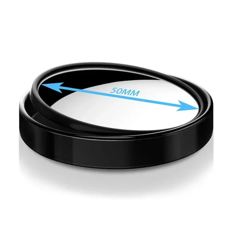 2Pcs 360° Adjustable Blind Spot Mirrors, Wide-Angle Convex Rearview Mirror with Round Frame for Car & Reversing Safety