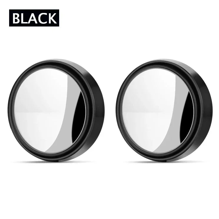 2Pcs 360° Adjustable Blind Spot Mirrors, Wide-Angle Convex Rearview Mirror with Round Frame for Car & Reversing Safety
