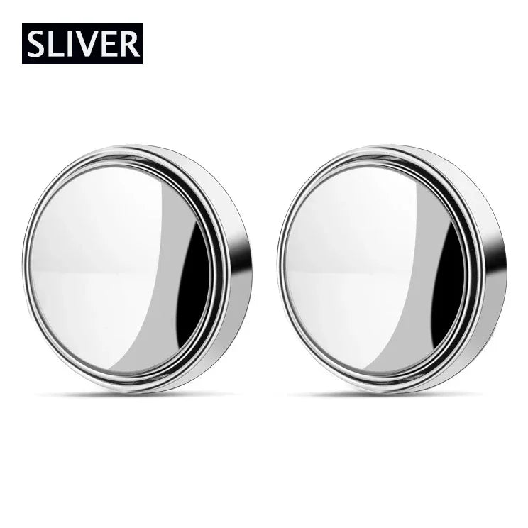 2Pcs 360° Adjustable Blind Spot Mirrors, Wide-Angle Convex Rearview Mirror with Round Frame for Car & Reversing Safety