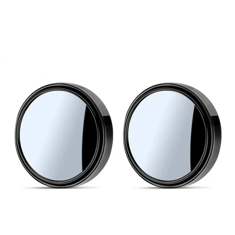 2Pcs 360° Adjustable Blind Spot Mirrors, Wide-Angle Convex Rearview Mirror with Round Frame for Car & Reversing Safety