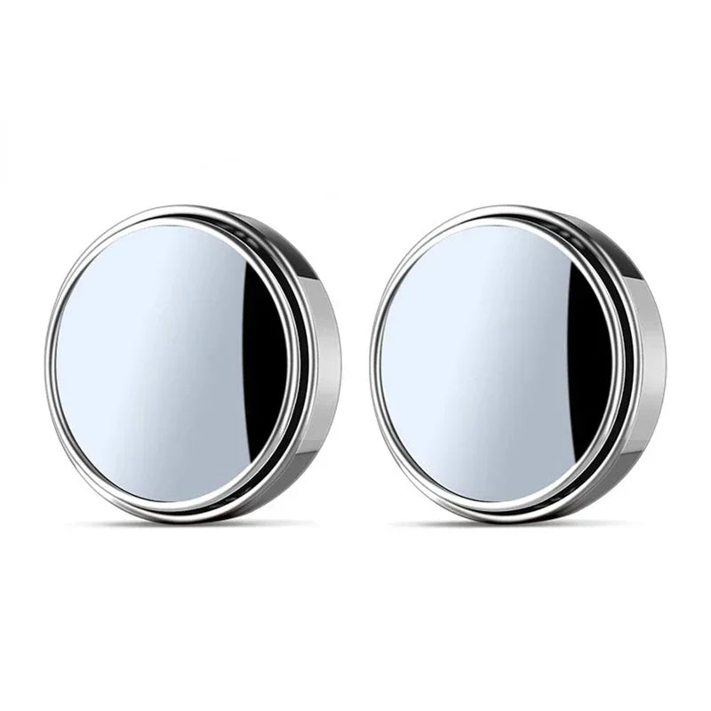 2Pcs 360° Adjustable Blind Spot Mirrors, Wide-Angle Convex Rearview Mirror with Round Frame for Car & Reversing Safety