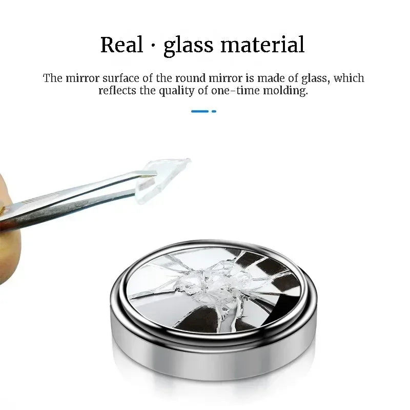 2Pcs 360° Adjustable Blind Spot Mirrors, Wide-Angle Convex Rearview Mirror with Round Frame for Car & Reversing Safety