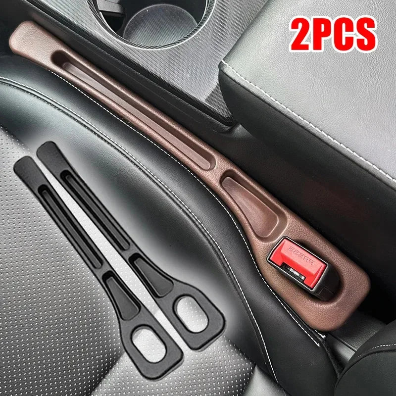 2-Pack Car Seat Gap Filler Organizer, Leather Console Storage Box for Between Seats and Side Pocket