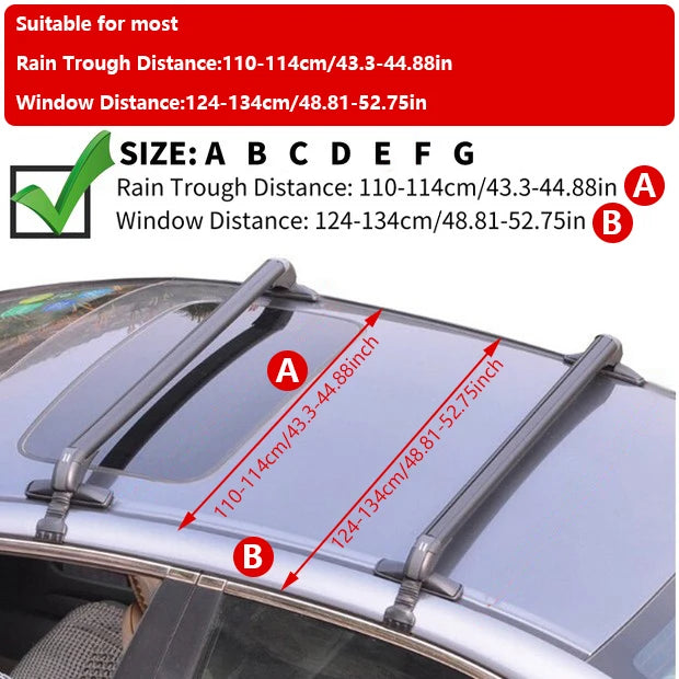 2Pcs 1M Aluminum Roof Cross Bars, Heavy-Duty Lockable Luggage Carrier for 4/5 Door Cars, Universal Rooftop Rack System