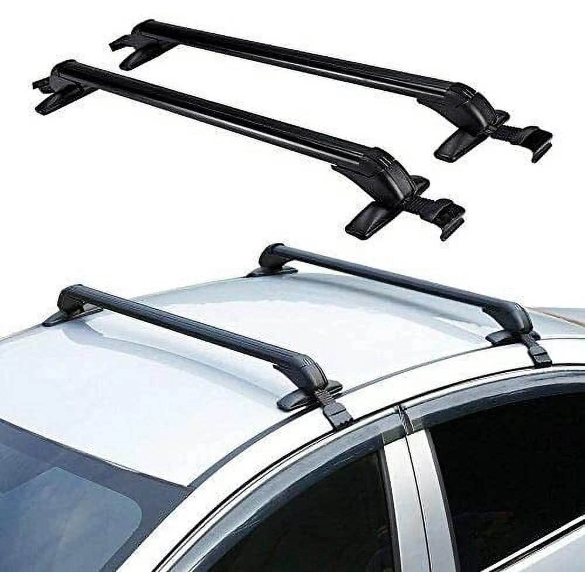 2Pcs 1M Aluminum Roof Cross Bars, Heavy-Duty Lockable Luggage Carrier for 4/5 Door Cars, Universal Rooftop Rack System