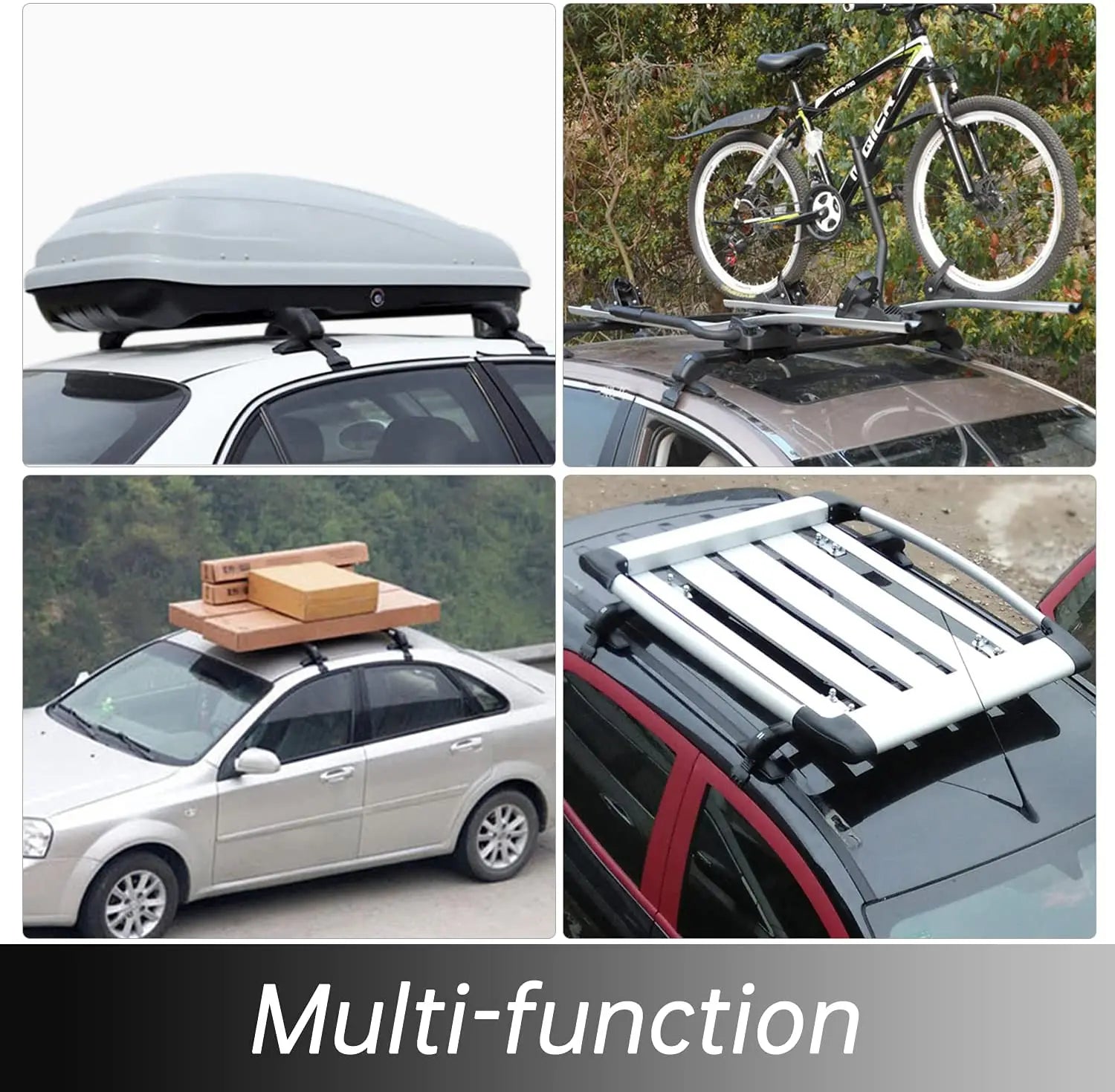 2Pcs 1M Aluminum Roof Cross Bars, Heavy-Duty Lockable Luggage Carrier for 4/5 Door Cars, Universal Rooftop Rack System