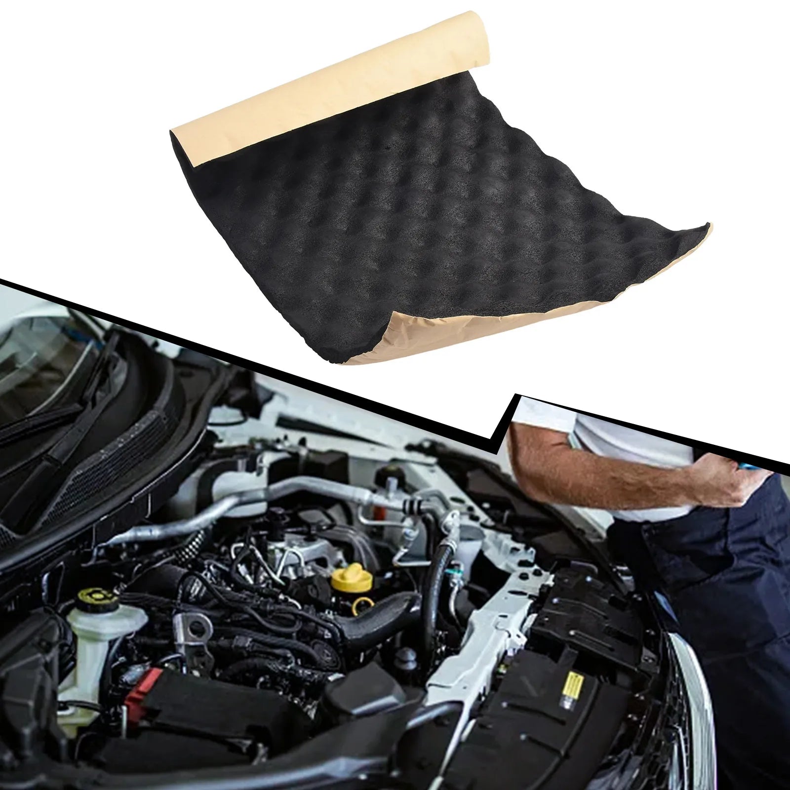 2cm Thick Sound Deadener Mat, Car Noise Insulation & Acoustic Foam for Hood, Subwoofer & Silent Installation