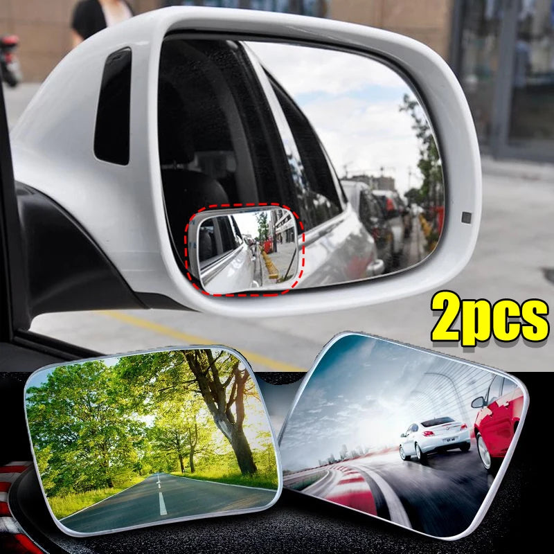 2-Pack Universal Blind Spot Mirror, 360° Adjustable Frameless Rearview Mirror for Enhanced Driving Safety on Cars & Motorcycles