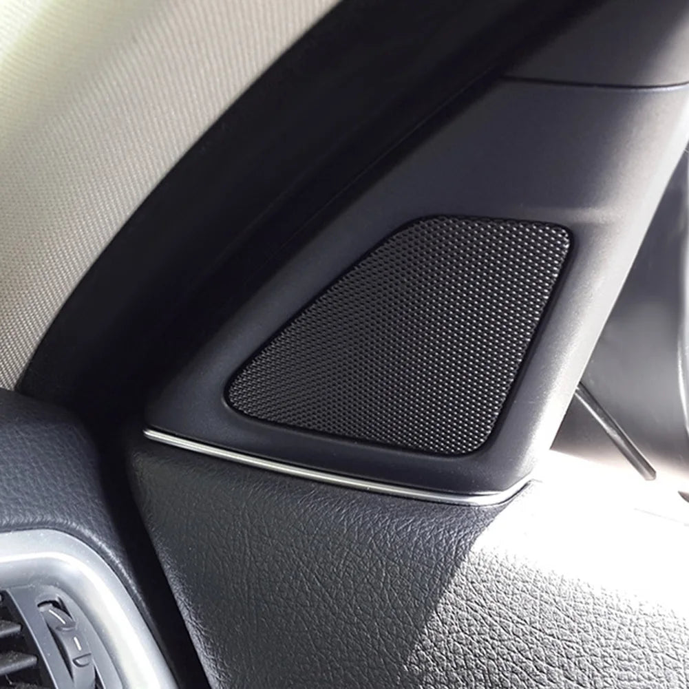 2pcs Practical Front Door Speaker Cover  Decortive Trim for BMW 5 Series F10 2011-2017 Silver Accessories