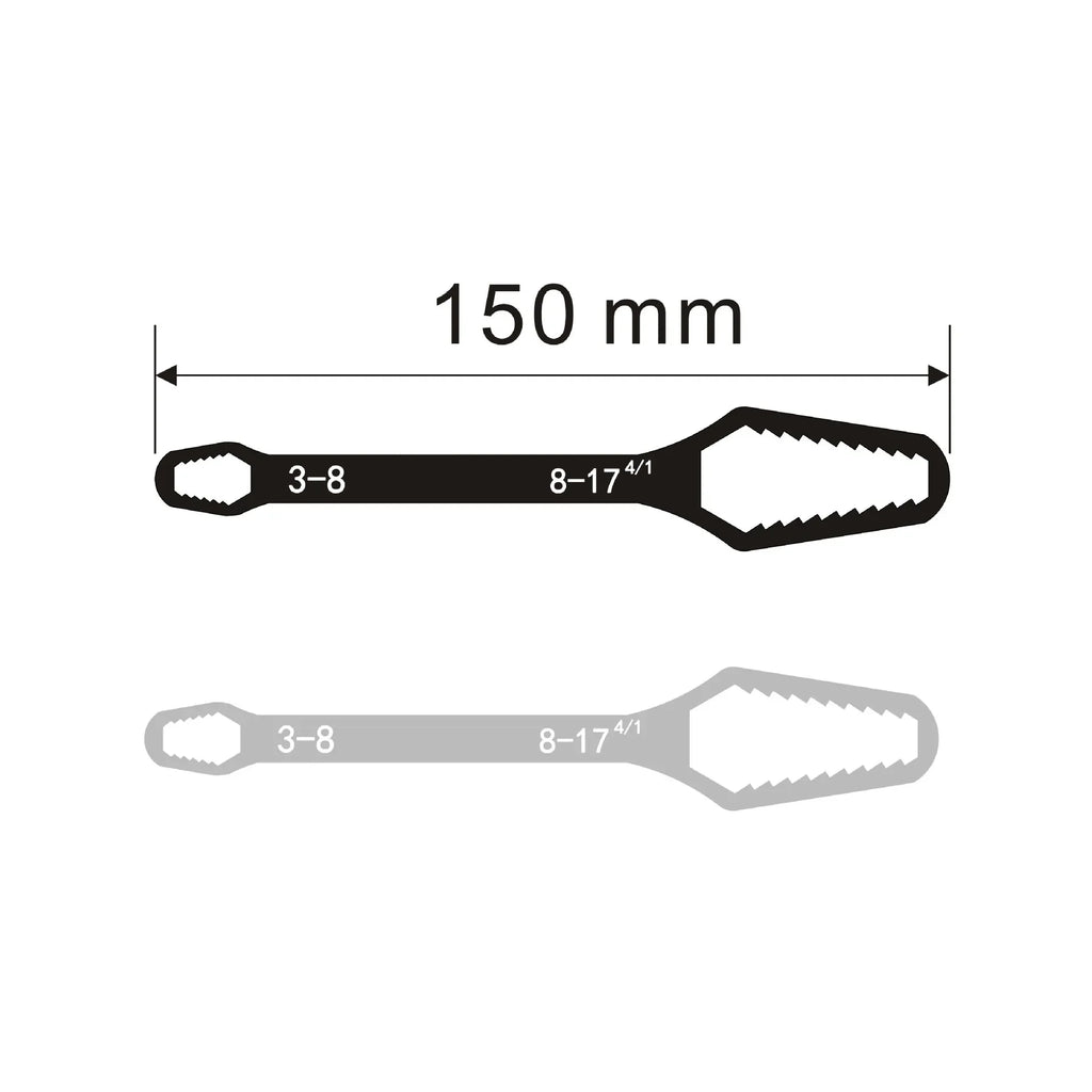 Universal Adjustable Torx Wrench, 3-17mm Self-Tightening Double-Head Spanner for Precision Repair and Maintenance