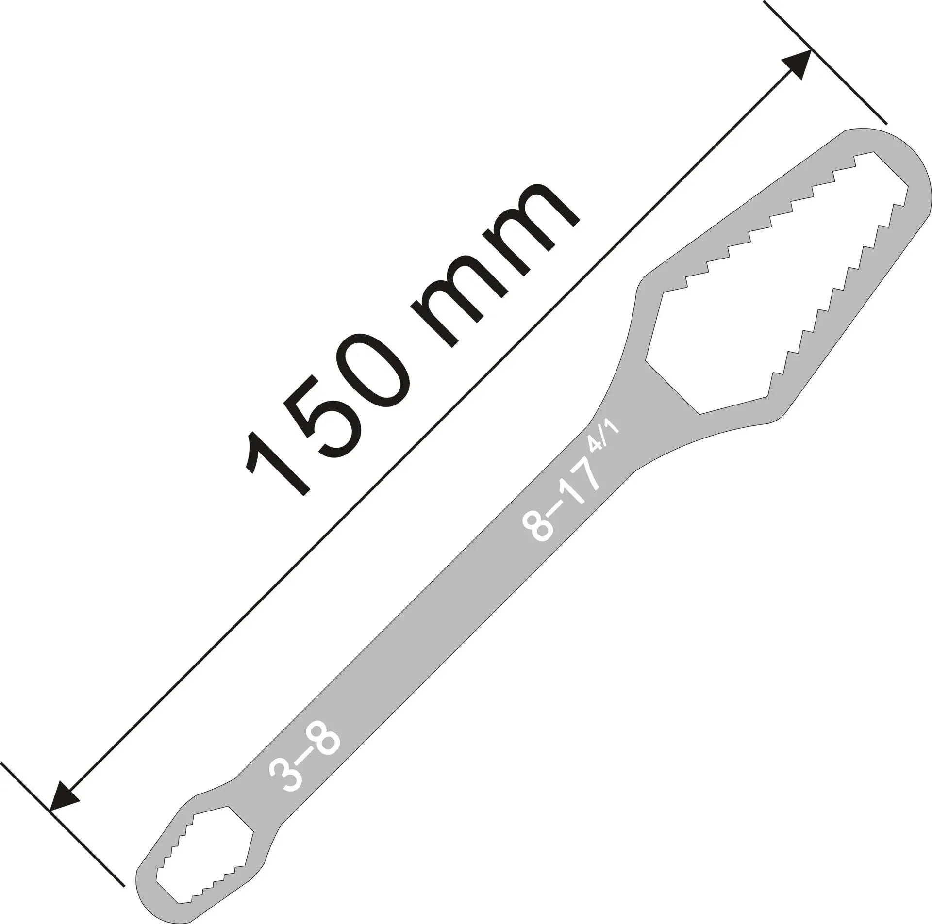 Universal Adjustable Torx Wrench, 3-17mm Self-Tightening Double-Head Spanner for Precision Repair and Maintenance