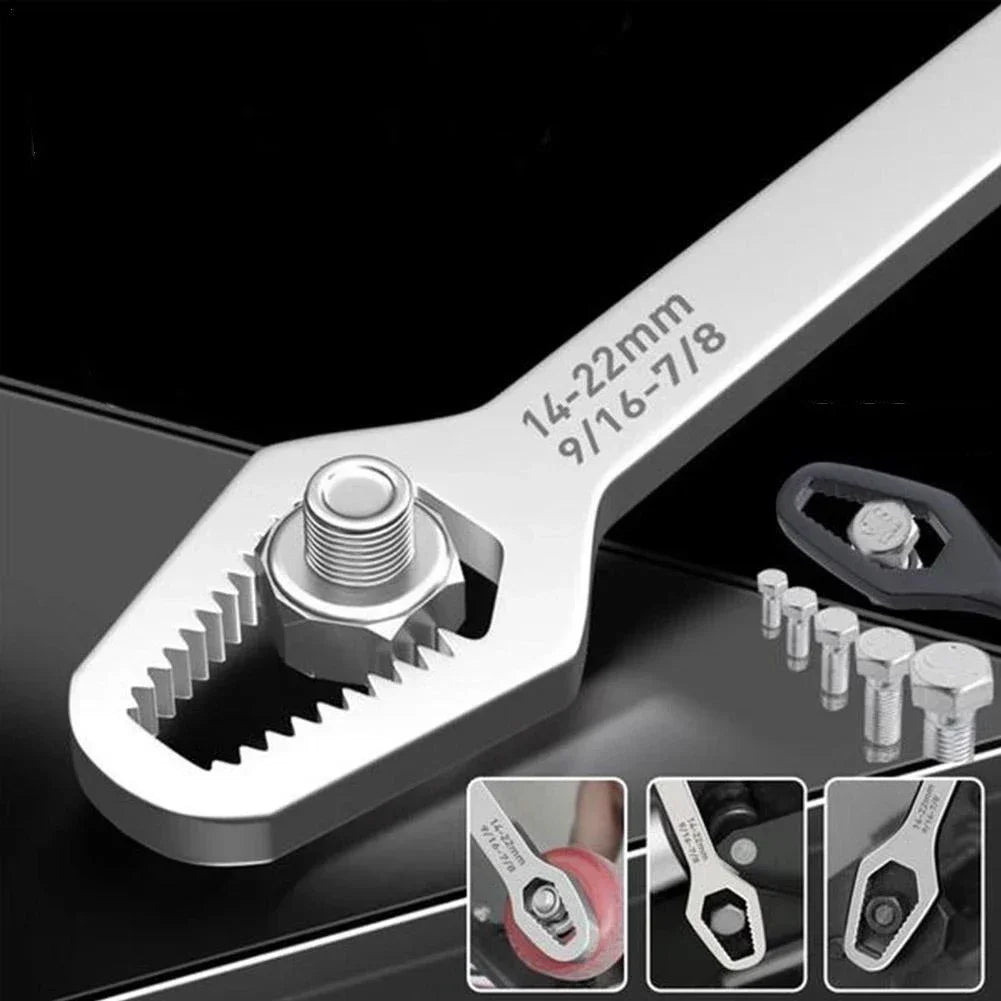 Universal Adjustable Torx Wrench, 3-17mm Self-Tightening Double-Head Spanner for Precision Repair and Maintenance