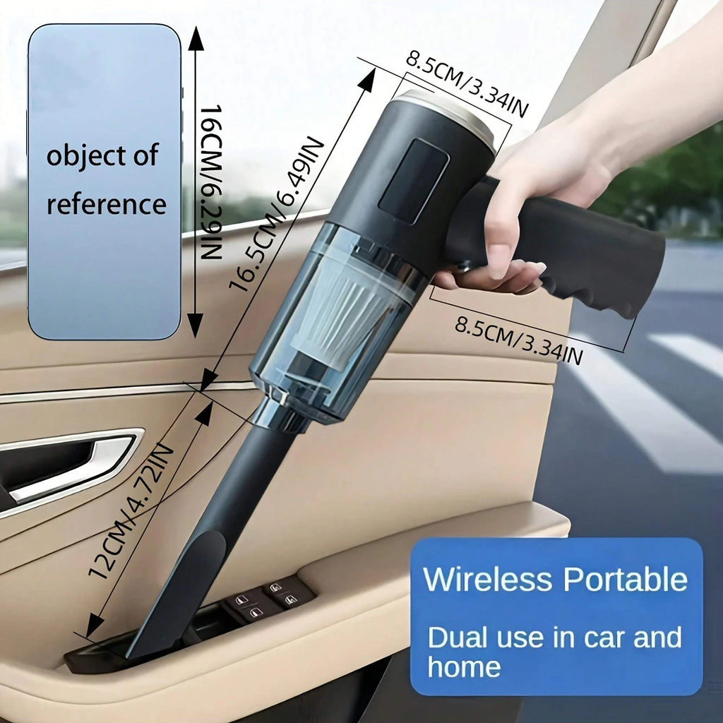 3-in-1 Handheld Vacuum Cleaner with Blower Function, USB Rechargeable Vacuum for Car and Home Use