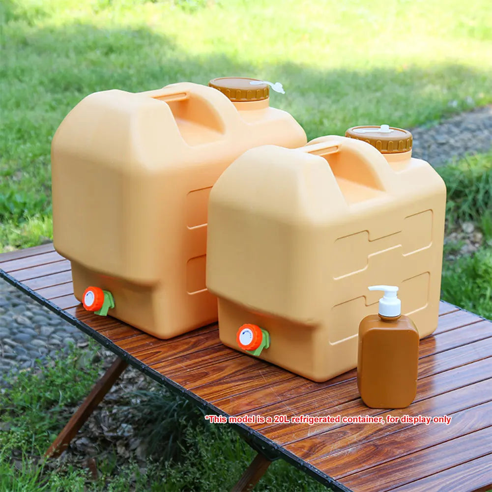 30L Water Jug with Spigot, Large Capacity Water Storage Container & Bucket for Outdoor Camping, Includes Hand Sanitizer Bottle