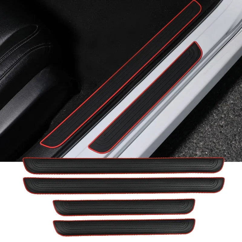 Black Door Edge Guard Trim, 4-Piece Rubber Molding to Prevent Chips and Scratches