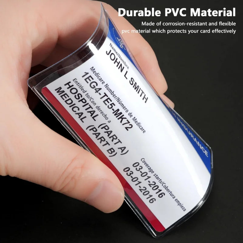 8-Pack Clear PVC Card Sleeves, Durable Protective Holders for Credit Cards, ID and Insurance Cards