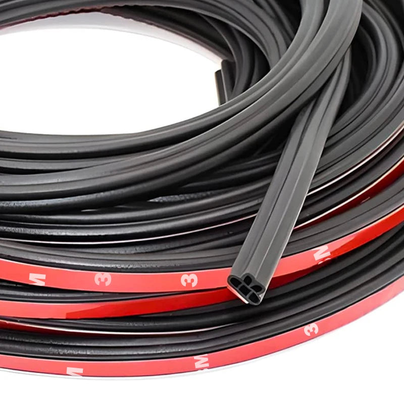 8M Double Layer Car Door Rubber Seal, Self-Adhesive Weatherstrip for Window, Engine Cover, Door & Trunk Noise Insulation