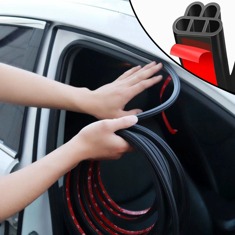 8M Double Layer Car Door Rubber Seal, Self-Adhesive Weatherstrip for Window, Engine Cover, Door & Trunk Noise Insulation