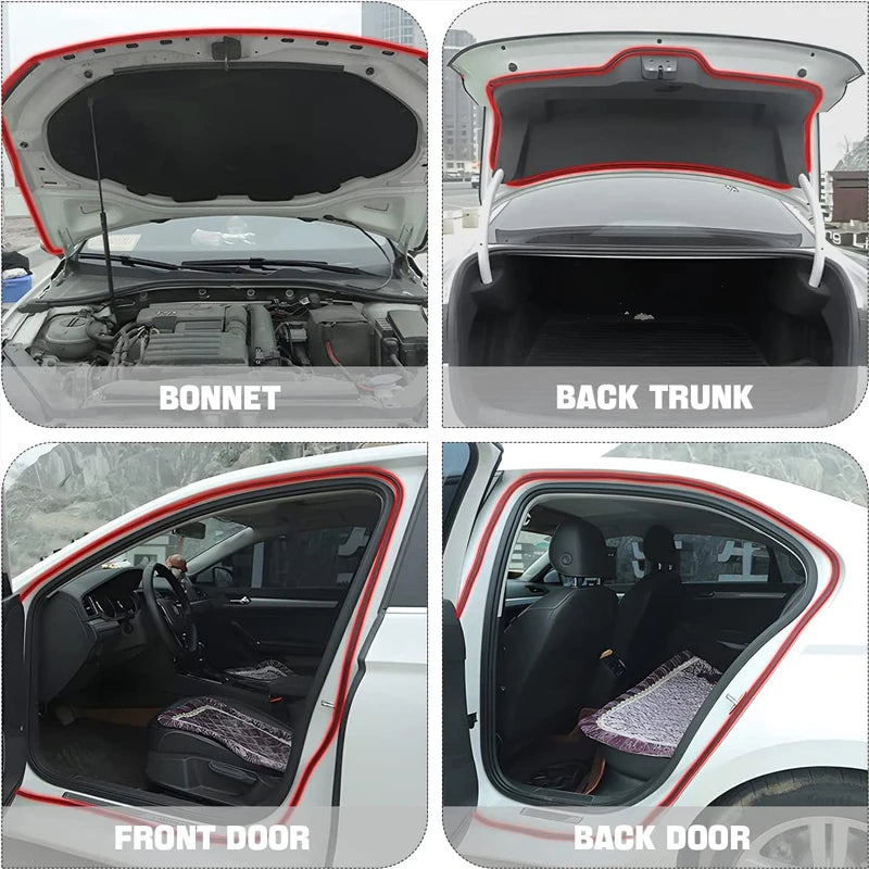 8M Double Layer Car Door Rubber Seal, Self-Adhesive Weatherstrip for Window, Engine Cover, Door & Trunk Noise Insulation