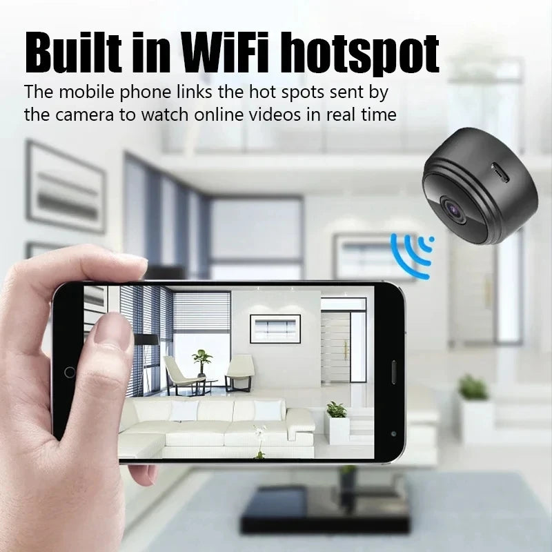 Wireless Security Camera with WiFi, HD Mini Cam for Smart Home Monitoring and Baby & Pet Surveillance
