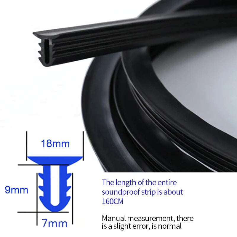 Automotive Edge Trim Molding, Universal Rubber Seal for Gap Coverage & Weatherproofing
