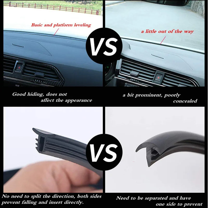 Automotive Edge Trim Molding, Universal Rubber Seal for Gap Coverage & Weatherproofing
