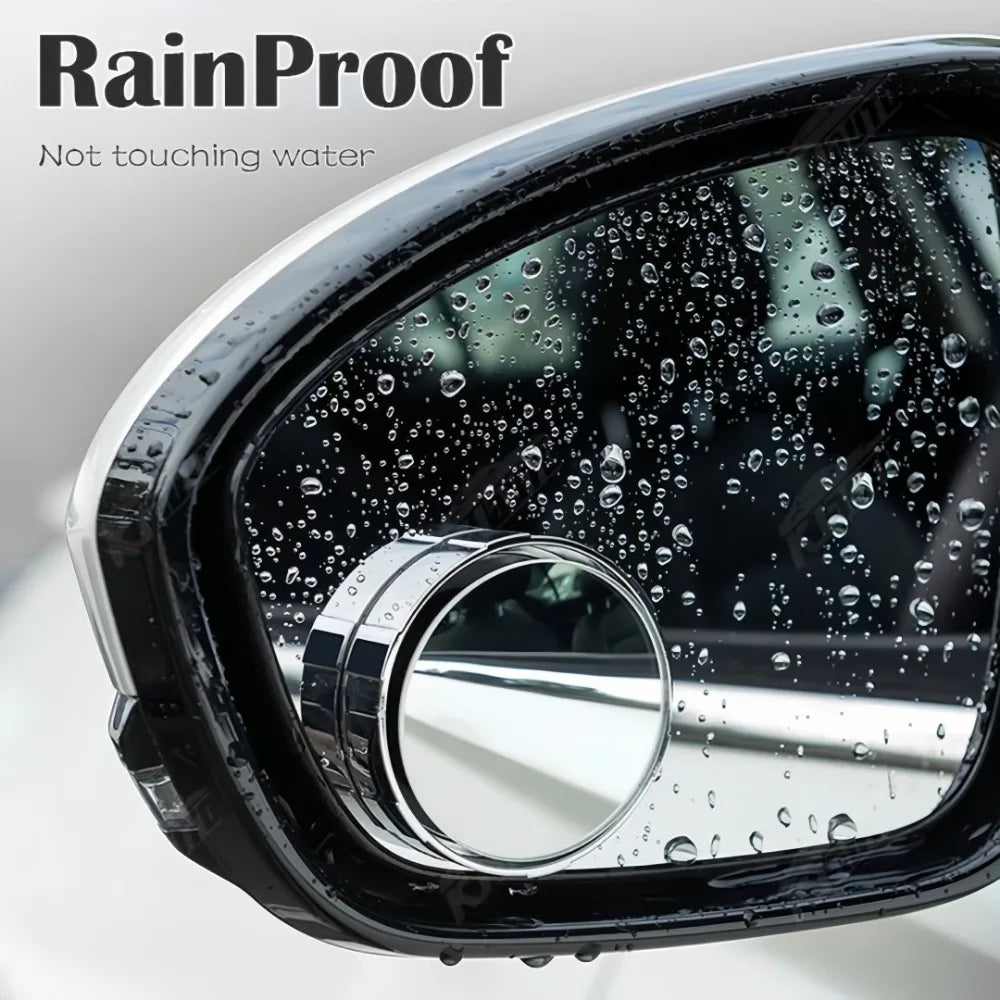 360° Adjustable Blind Spot Mirror, Wide-Angle Convex Rearview Mirror with Round Frame for Car, Auxiliary Safety Accessory