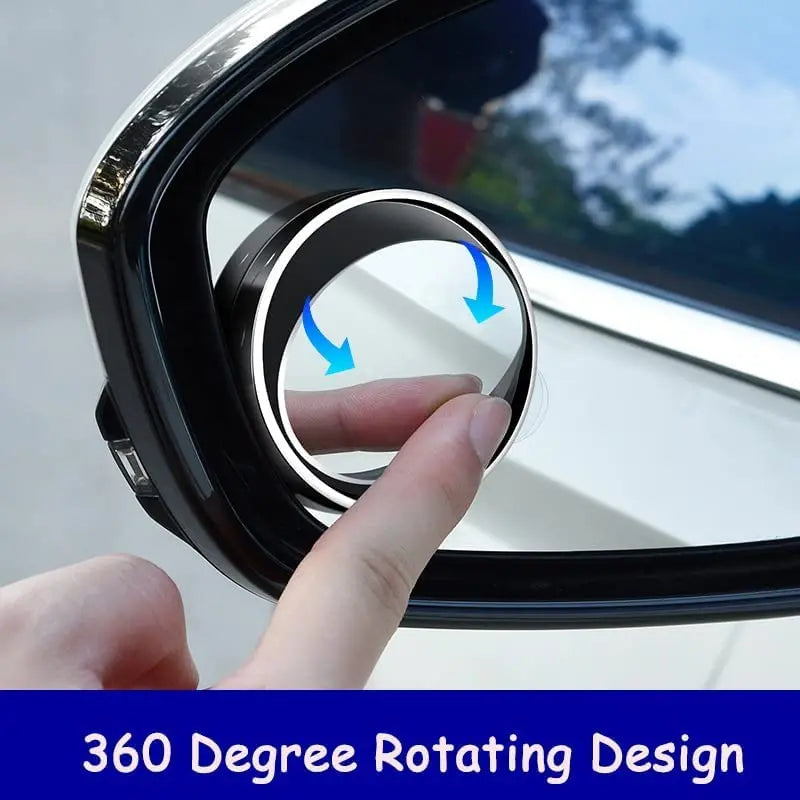 360° Adjustable Blind Spot Mirror, Wide-Angle Convex Rearview Mirror with Round Frame for Car, Auxiliary Safety Accessory