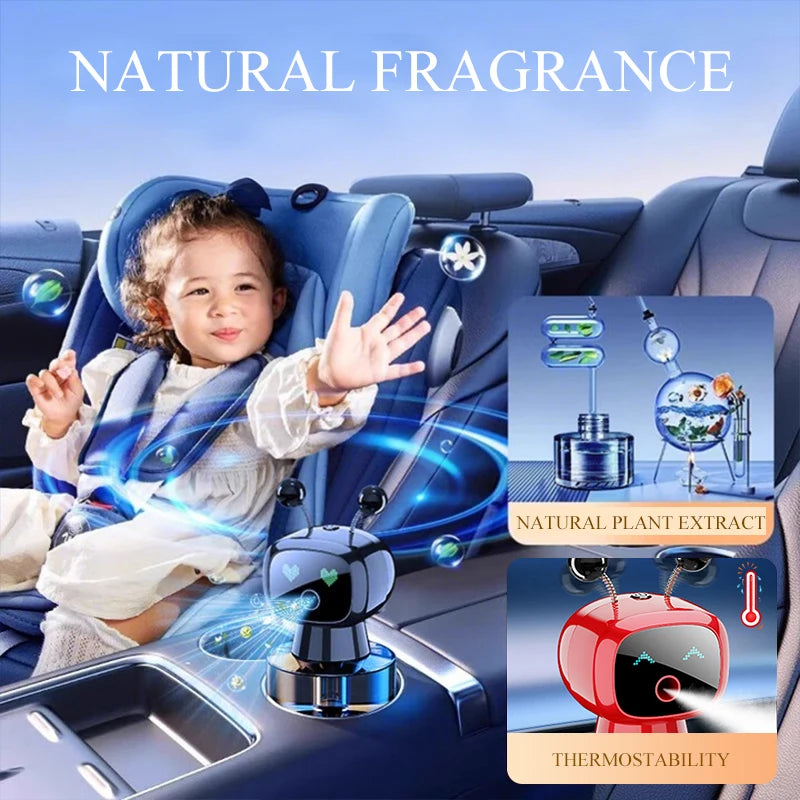 Car Air Freshener AI Smart Robot Rechargeable Fragrance Auto Diffuser Air Freshener Aromatherapy Perfume Universal Accessories