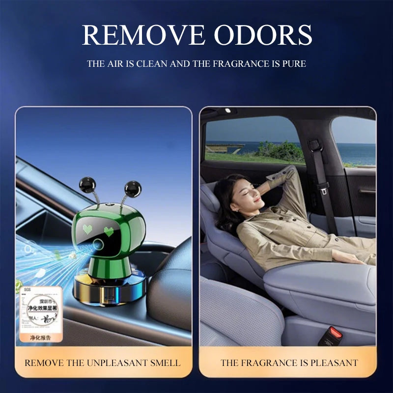 Car Air Freshener AI Smart Robot Rechargeable Fragrance Auto Diffuser Air Freshener Aromatherapy Perfume Universal Accessories