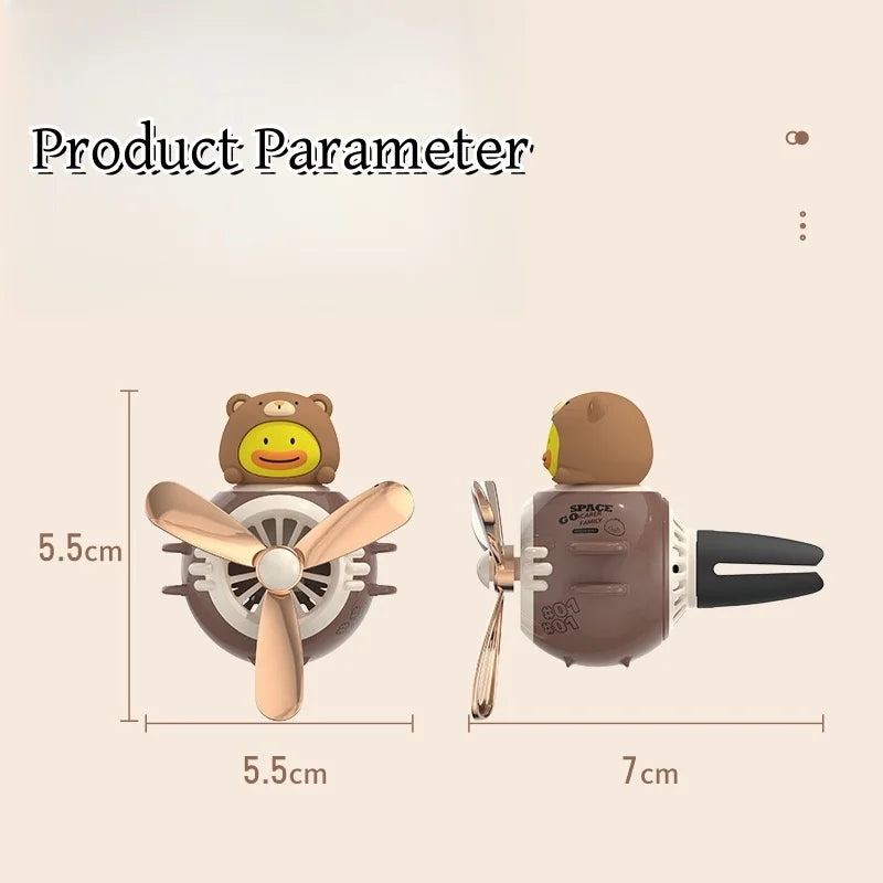 Car Diffuser Rotating Propeller Cartoon Automotive Air Outlet Fan Creative Perfume Decoration Air Fresheners for Car Ideal Gifts