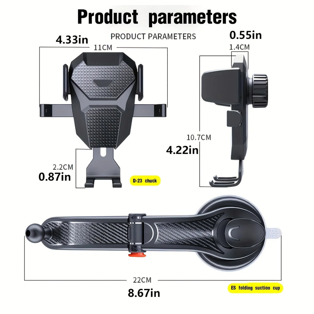 Gravity Car Phone Holder, Automatic Locking Dashboard Mount for 4.7-6.7 Inch Smartphones