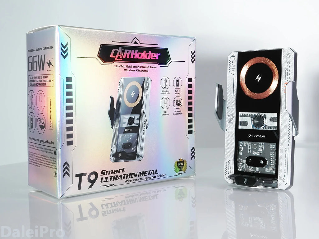 Auto Clamping Car Phone Holder Supporting Wireless Charging 15W/66W Fast Charging