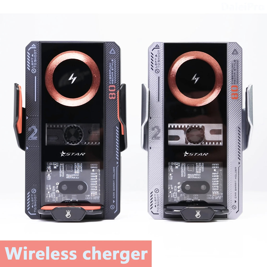 Auto Clamping Car Phone Holder Supporting Wireless Charging 15W/66W Fast Charging