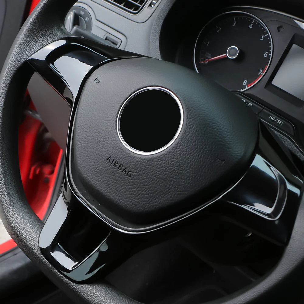 Interior Styling Trim Kit for VW Steering Wheel, Glossy Decorative Cover Sticker for Golf 7 GTI MK7, Polo, Jetta MK6, Tiguan & More