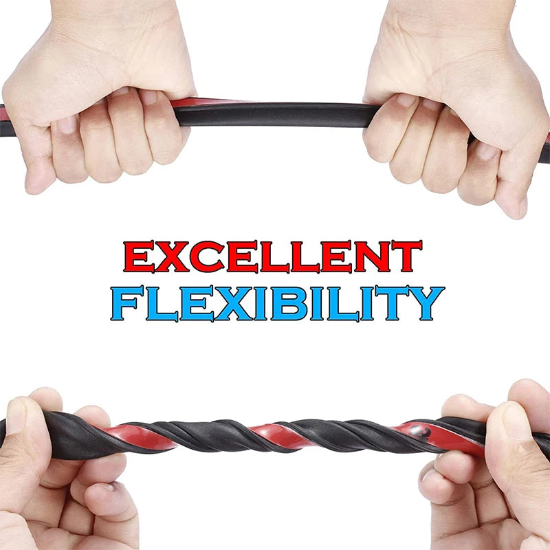 Car Wind & Noise Reduction Seal, D-Shape Self-Adhesive Weatherstrip for Windows & Doors