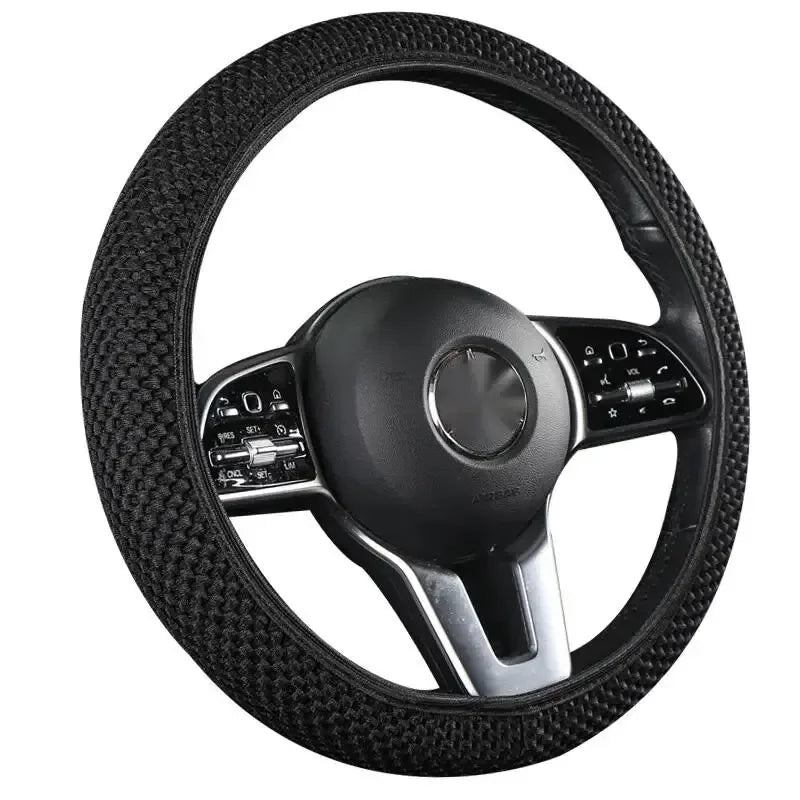 All-Season Microfiber Steering Wheel Cover, Breathable for Summer, Warm for Winter, Universal 15-Inch Fit
