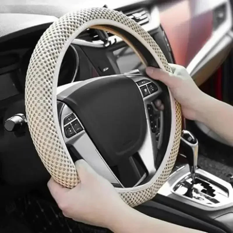 All-Season Microfiber Steering Wheel Cover, Breathable for Summer, Warm for Winter, Universal 15-Inch Fit