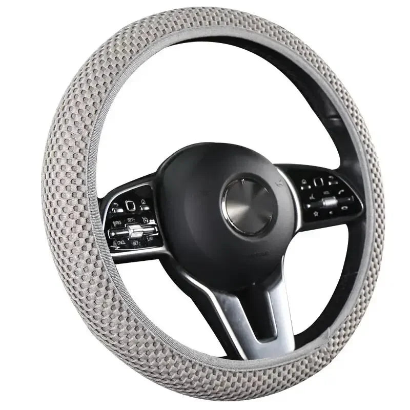 All-Season Microfiber Steering Wheel Cover, Breathable for Summer, Warm for Winter, Universal 15-Inch Fit