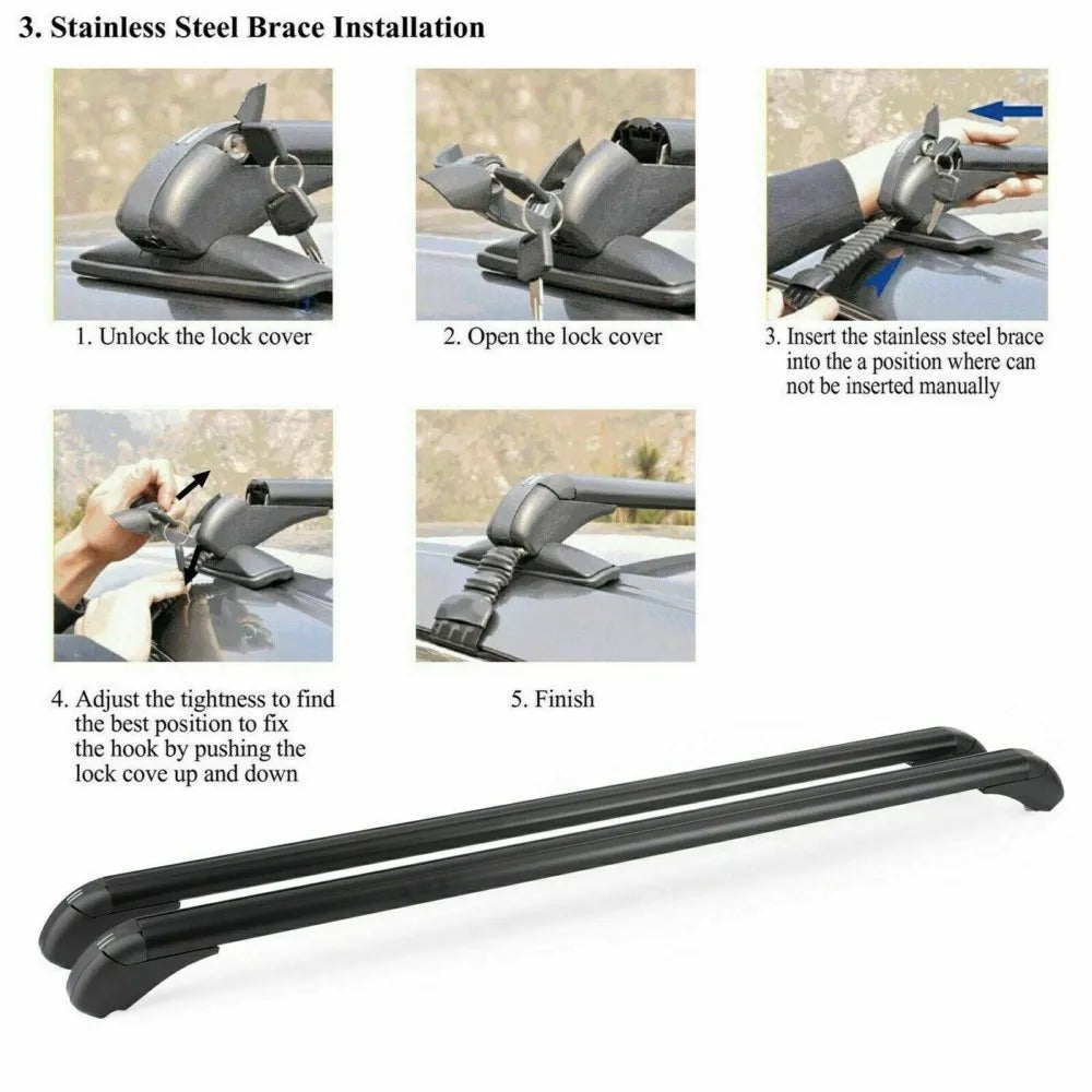 2PCS Aluminum Crossbar Roof Rack, Compatible with Toyota Corolla Hatchback 2018-2022, Luggage & Kayak Carrier Rails